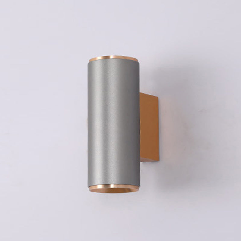 Medio cilindro forma de pared de metal estilo moderno 2 luces luz de montaje de pared