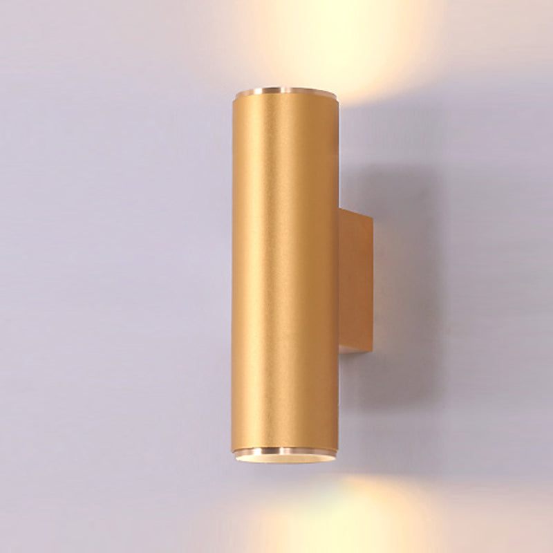 Medio cilindro forma de pared de metal estilo moderno 2 luces luz de montaje de pared