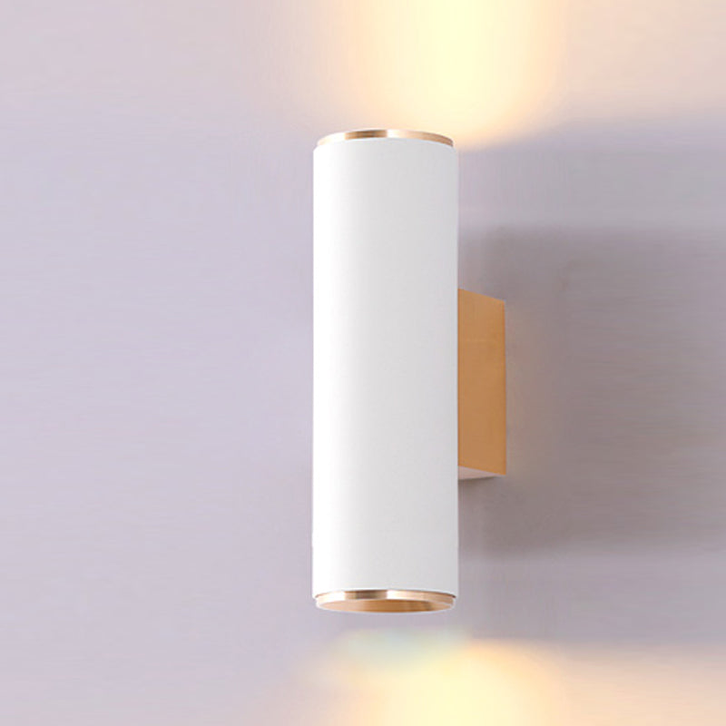 Medio cilindro forma de pared de metal estilo moderno 2 luces luz de montaje de pared