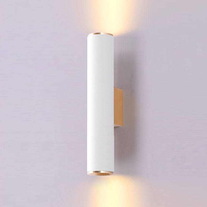 Medio cilindro forma de pared de metal estilo moderno 2 luces luz de montaje de pared