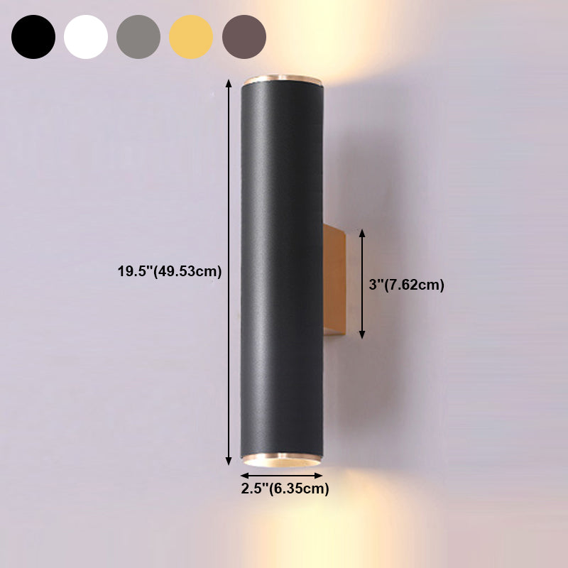 Medio cilindro forma de pared de metal estilo moderno 2 luces luz de montaje de pared