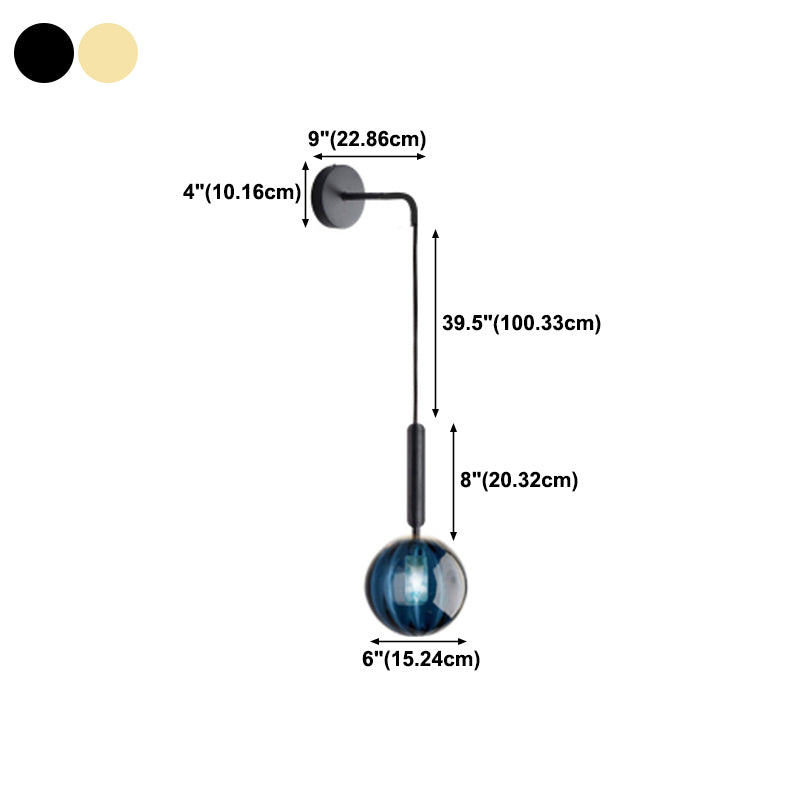 Einfachheit Wand hängende Lampe 1 Kopfglas Kugel am Nachtwild Lesen Licht