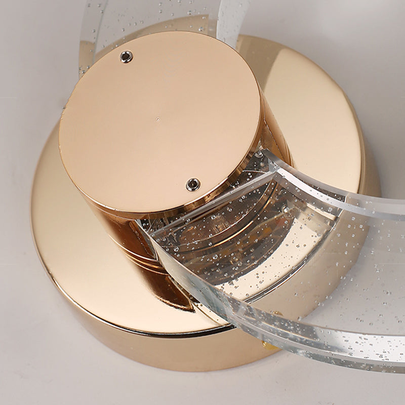 Round Shape Crystal Wall Light Modern Style 1 Light Wall Mount Light in Gold