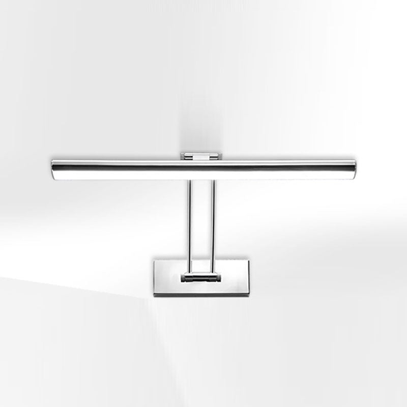 Linear Modern Style Vanity Light Metal 1-Light LED Mirror Light for Bathroom in Silver