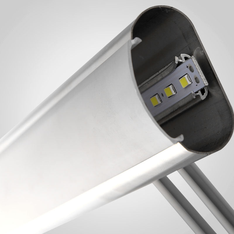 Linear Modern Style Vanity Light Metal 1-Light LED Mirror Light for Bathroom in Silver