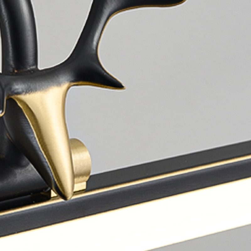 Metal Linear Shape Wall Light Modern 1-Light Mirror Wall Mount Light Fixture