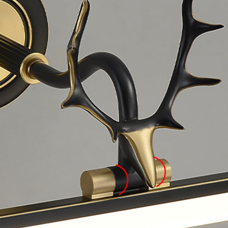 Metal Linear Shape Wall Light Modern 1-Light Mirror Wall Mount Light Fixture