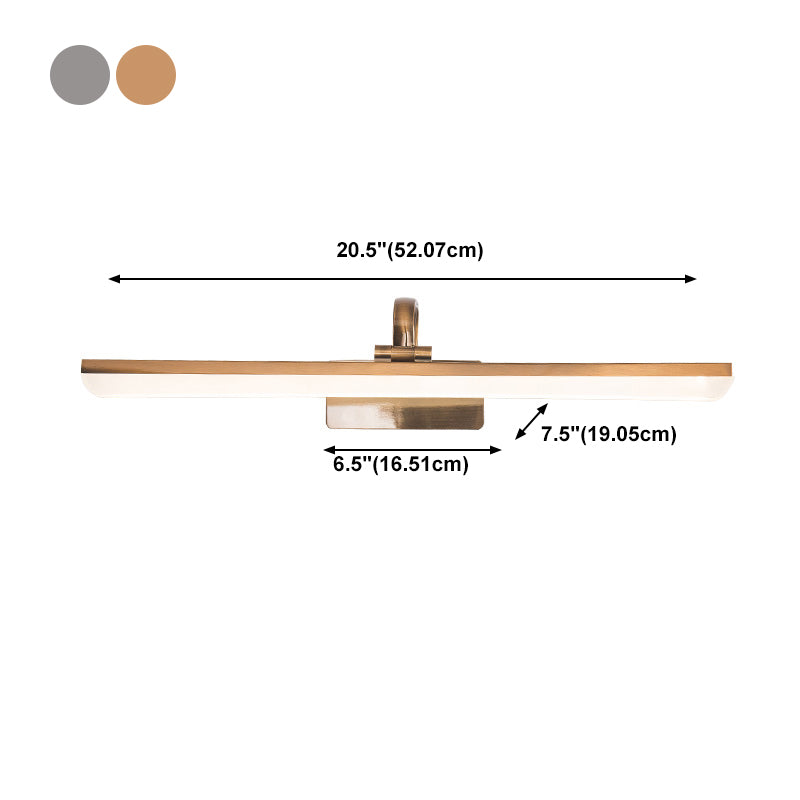Luz de tocador de metal de estilo moderno Luz de espejo LED lineal para el baño