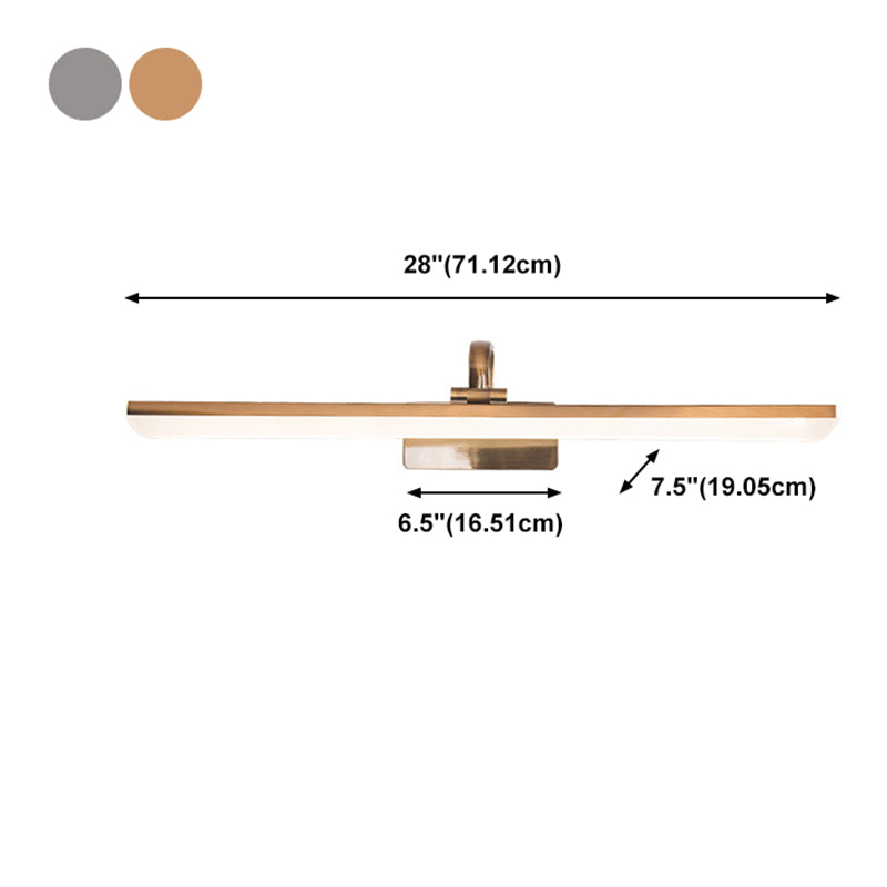 Luz de tocador de metal de estilo moderno Luz de espejo LED lineal para el baño