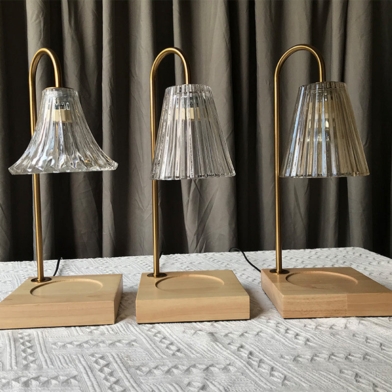 1 illuminazione da tavolo cono chiaro moderno illuminazione da tavolo in vetro per camera da letto, solo luce