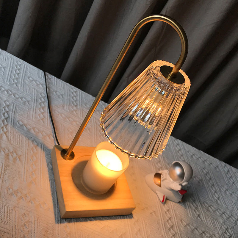 1 illuminazione da tavolo cono chiaro moderno illuminazione da tavolo in vetro per camera da letto, solo luce