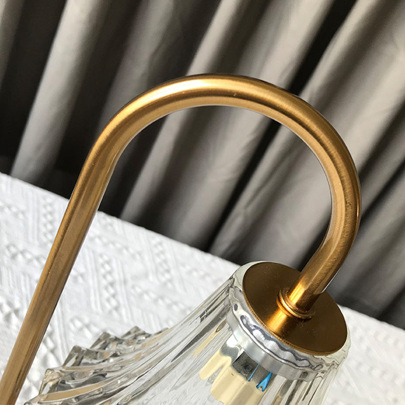 1 illuminazione da tavolo cono chiaro moderno illuminazione da tavolo in vetro per camera da letto, solo luce