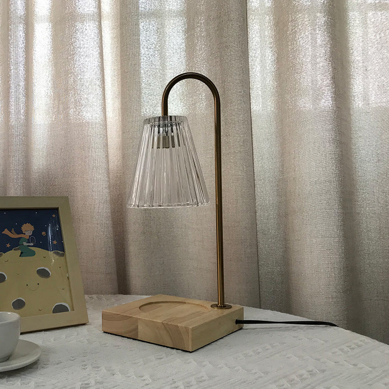 1 illuminazione da tavolo cono chiaro moderno illuminazione da tavolo in vetro per camera da letto, solo luce