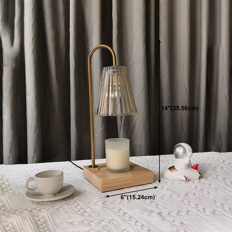 1 illuminazione da tavolo cono chiaro moderno illuminazione da tavolo in vetro per camera da letto, solo luce