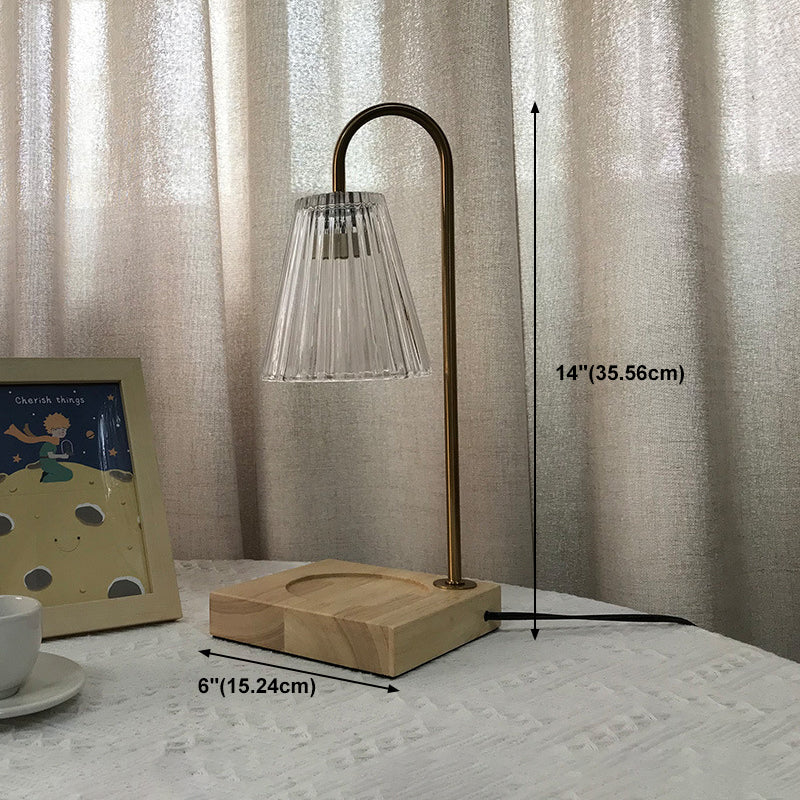 1 illuminazione da tavolo cono chiaro moderno illuminazione da tavolo in vetro per camera da letto, solo luce