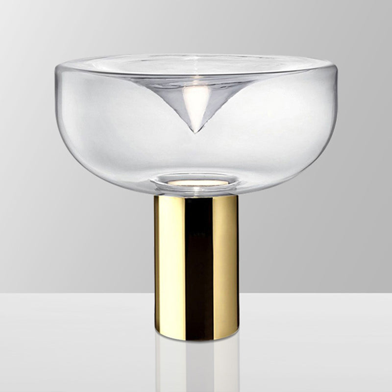 Round Shape Glass Table Lamp Modern Style 1 Light Table Lamp Fixture