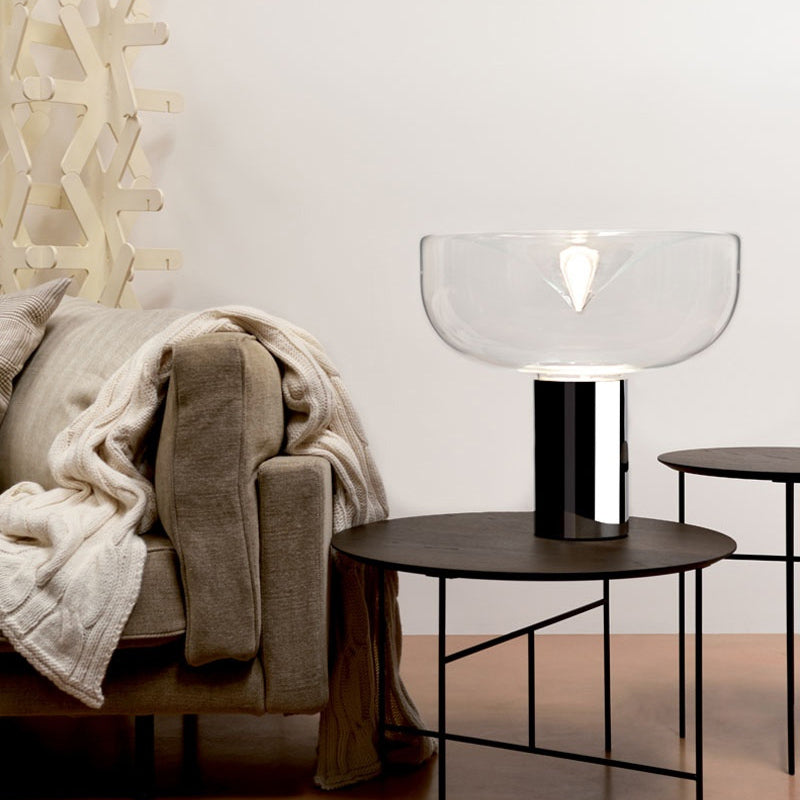 Round Shape Glass Table Lamp Modern Style 1 Light Table Lamp Fixture