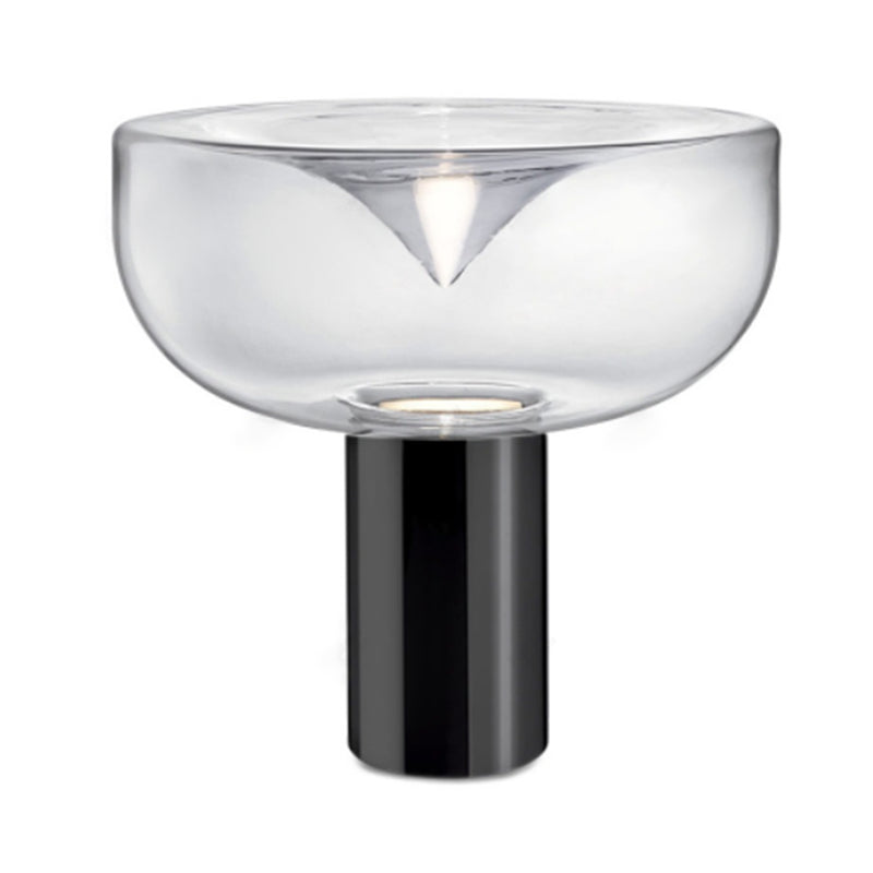 Round Shape Glass Table Lamp Modern Style 1 Light Table Lamp Fixture