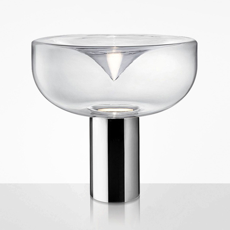 Round Shape Glass Table Lamp Modern Style 1 Light Table Lamp Fixture
