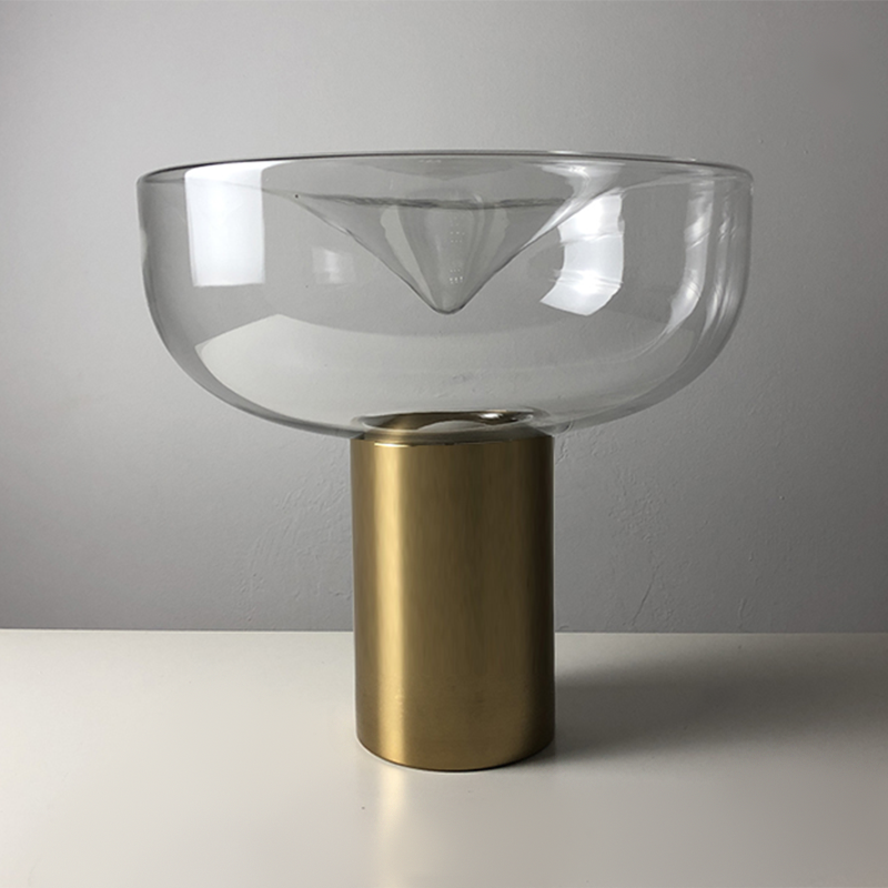 Round Shape Glass Table Lamp Modern Style 1 Light Table Lamp Fixture