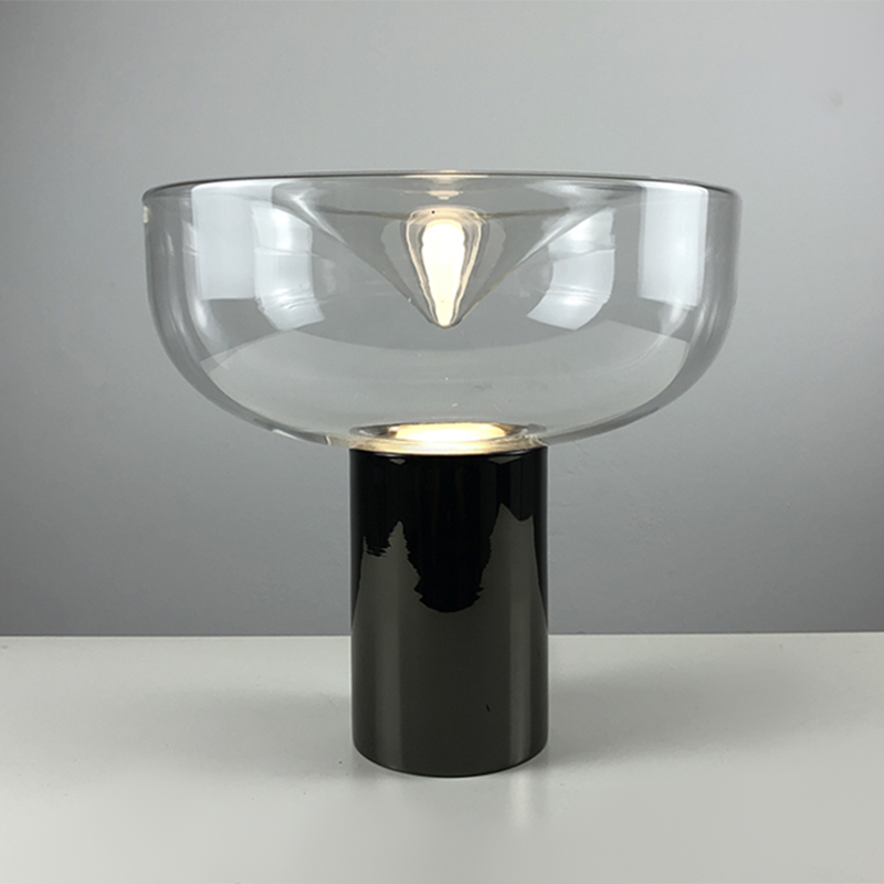 Round Shape Glass Table Lamp Modern Style 1 Light Table Lamp Fixture