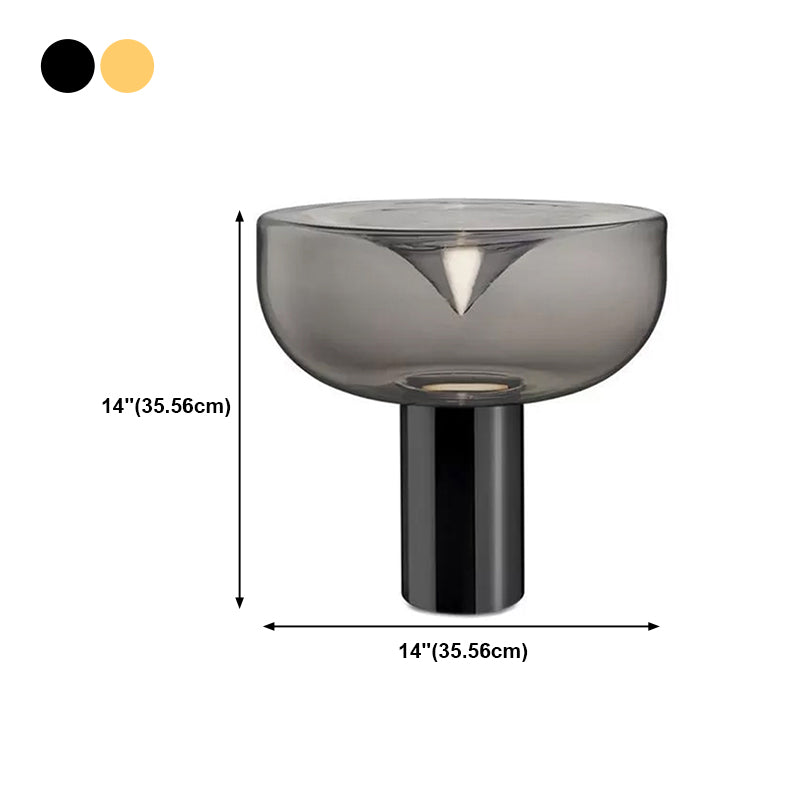 Round Shape Glass Table Lamp Modern Style 1 Light Table Lamp Fixture