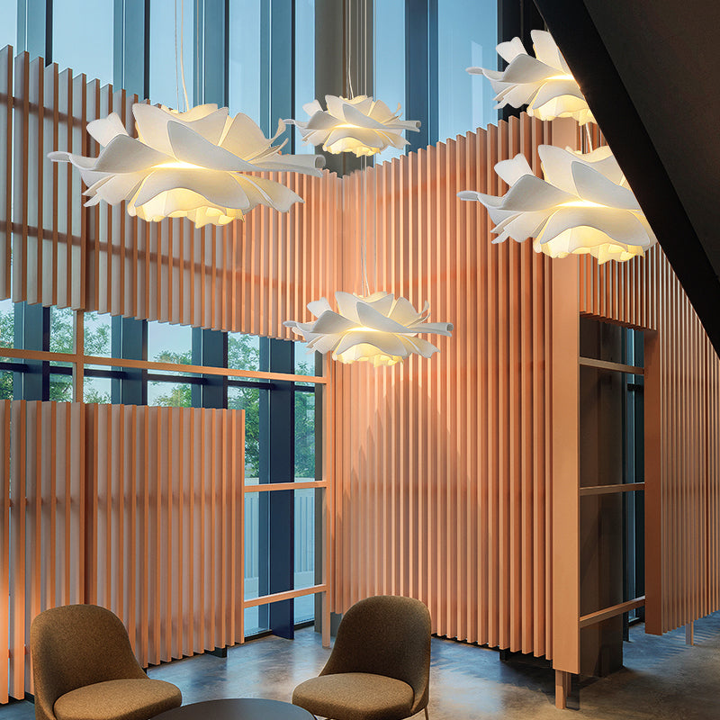 Almando de estilo moderno accesorio de iluminación colgante en forma de flores para sala de estar