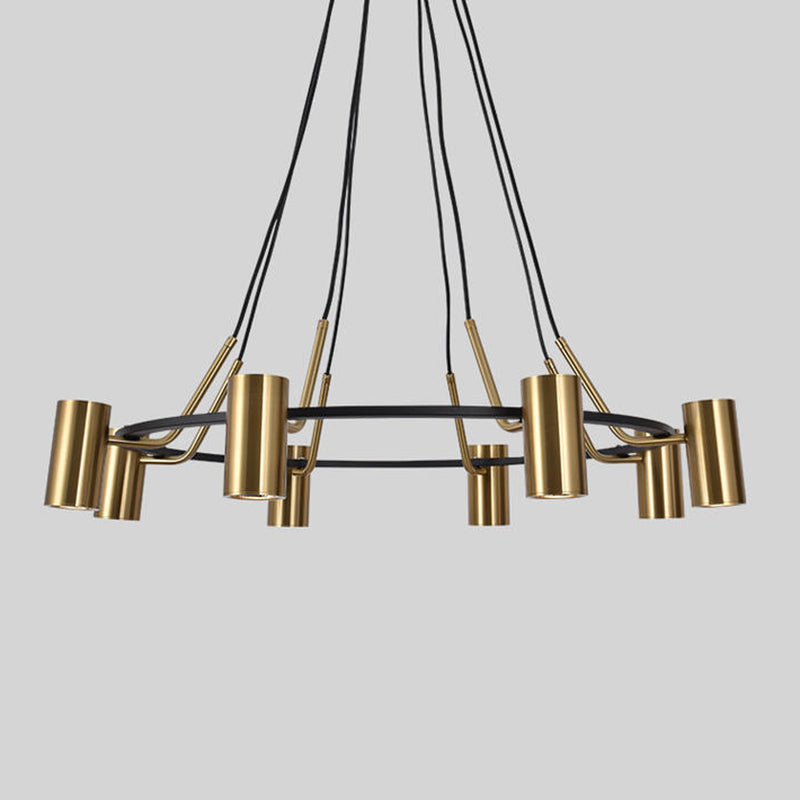 Lámpara colgante dorada de estilo posmoderno forma lámpara de metal luz colgante