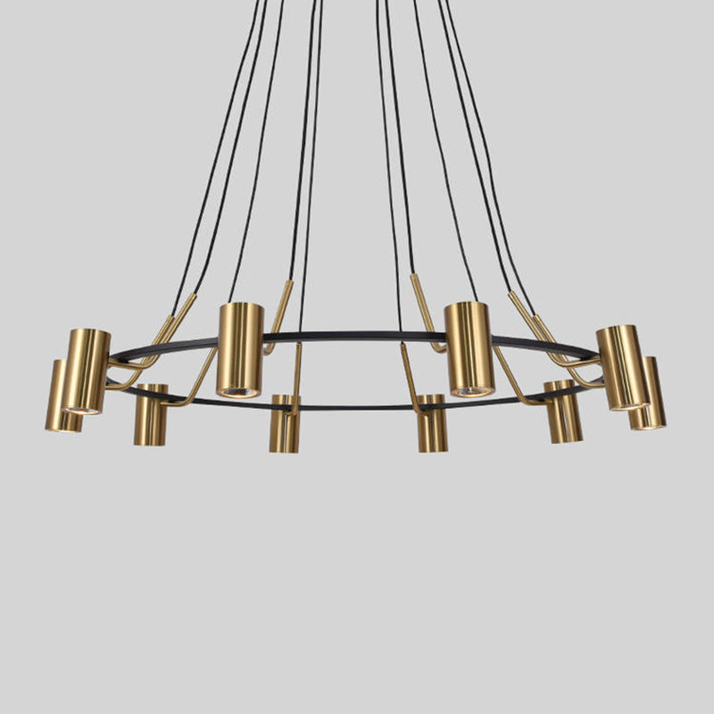 Lámpara colgante dorada de estilo posmoderno forma lámpara de metal luz colgante