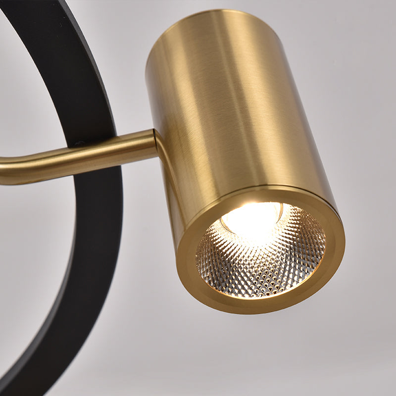 Goldhanglampe Postmoderne Zylinderform Metall Kronleuchter Anhänger Licht