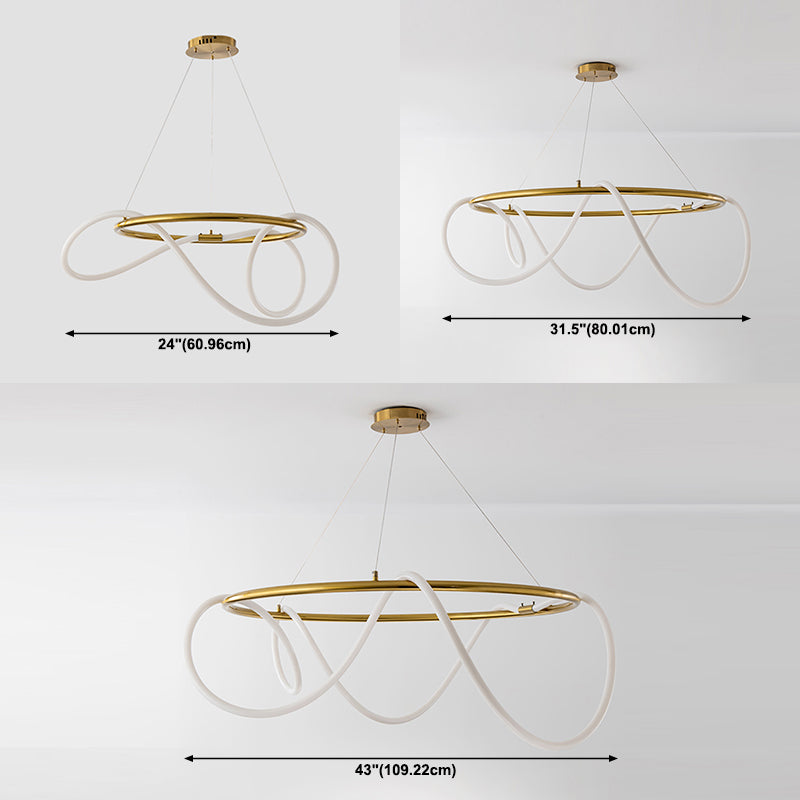 Moderne Kronleuchterbeleuchtungskörper Wohnzimmer Linear Kronleuchterlampe in Gold