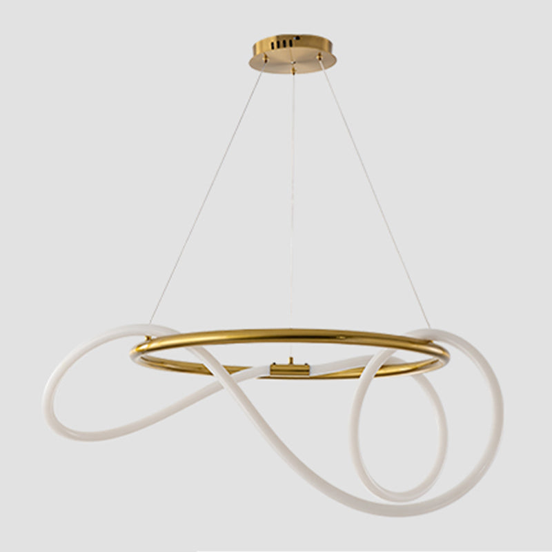 Moderne Kronleuchterbeleuchtungskörper Wohnzimmer Linear Kronleuchterlampe in Gold