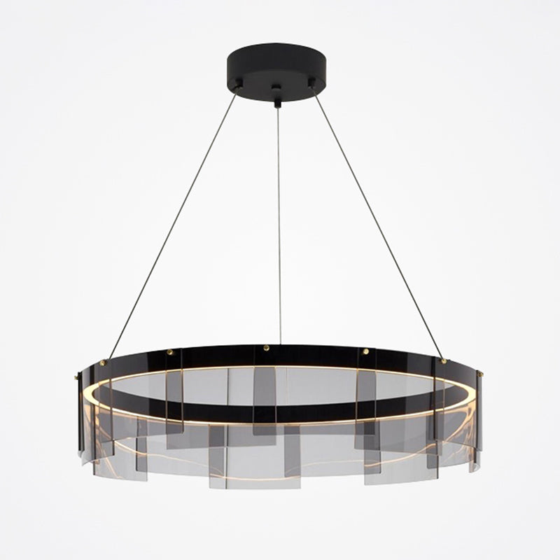 Moderner Stil runder Schatten hängend hängendes Glas Metall Anhänger Licht für Wohnzimmer