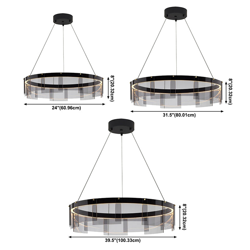 Moderner Stil runder Schatten hängend hängendes Glas Metall Anhänger Licht für Wohnzimmer