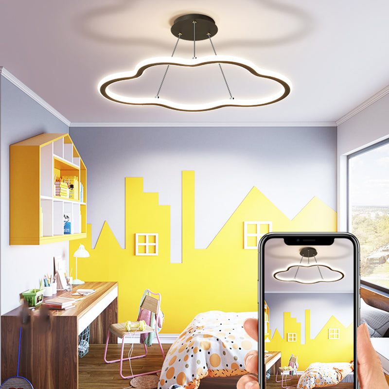 Nordischer Wolkenkronleuchter Metall Eins Licht LED Kronleuchter Anhänger für Wohnzimmer