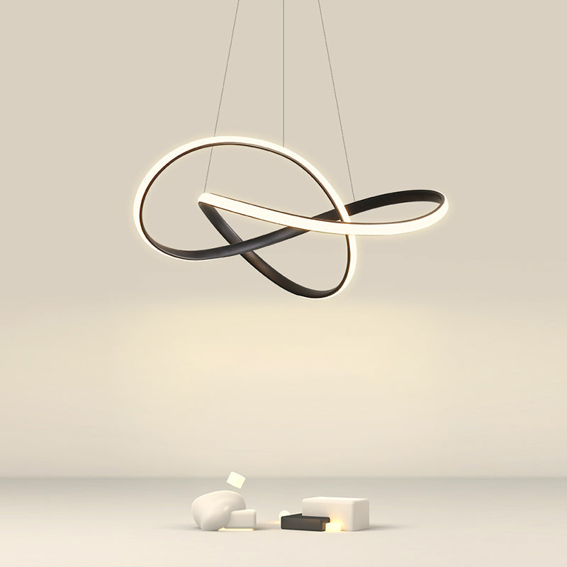 Noordse lineaire kroonluchter metalen metalen LED -kroonluchter hanger voor woonkamer