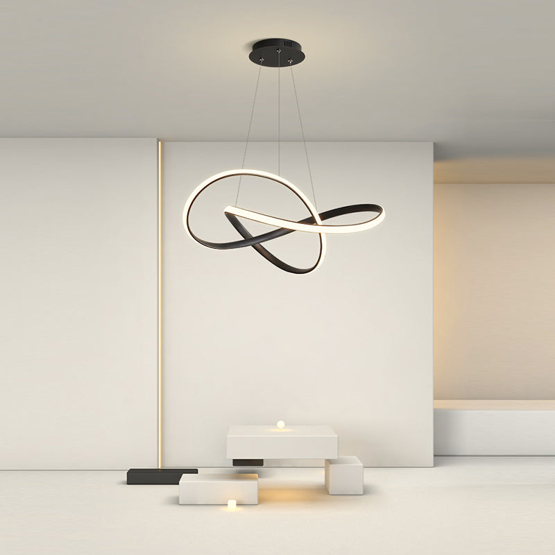 Noordse lineaire kroonluchter metalen metalen LED -kroonluchter hanger voor woonkamer