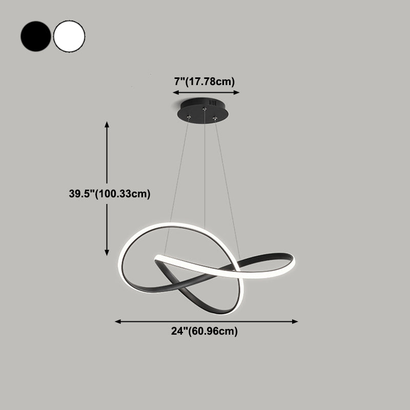 Noordse lineaire kroonluchter metalen metalen LED -kroonluchter hanger voor woonkamer