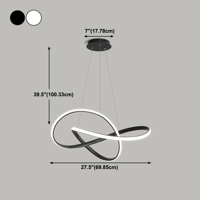 Noordse lineaire kroonluchter metalen metalen LED -kroonluchter hanger voor woonkamer
