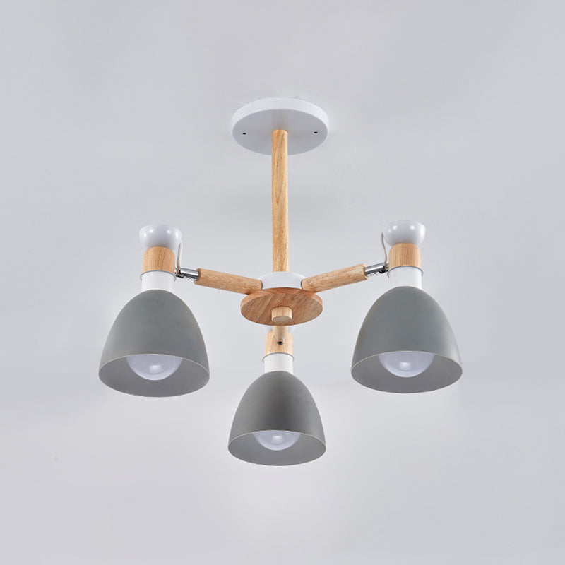 Multi Light Cone Hangende kroonluchter moderne macaron -stijl metalen hangende lamp voor slaapkamer