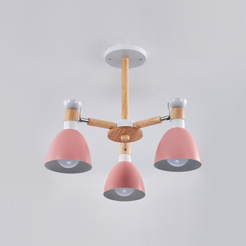 Multi Light Cone Hangende kroonluchter moderne macaron -stijl metalen hangende lamp voor slaapkamer