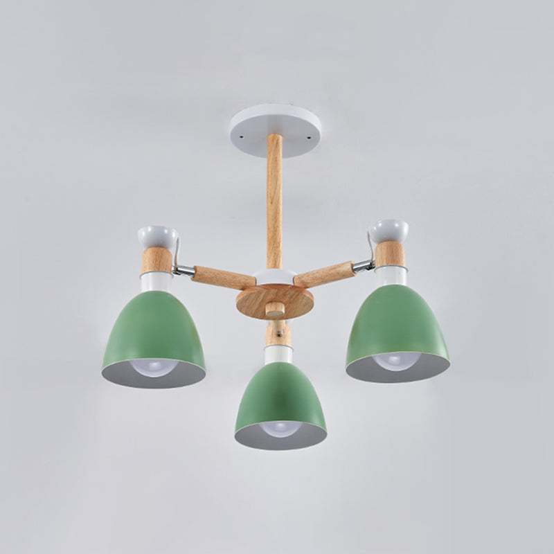 Multi Light Cone Hangende kroonluchter moderne macaron -stijl metalen hangende lamp voor slaapkamer
