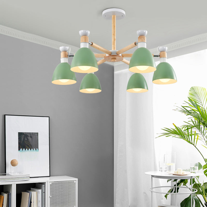 Multi Light Cone Hangende kroonluchter moderne macaron -stijl metalen hangende lamp voor slaapkamer