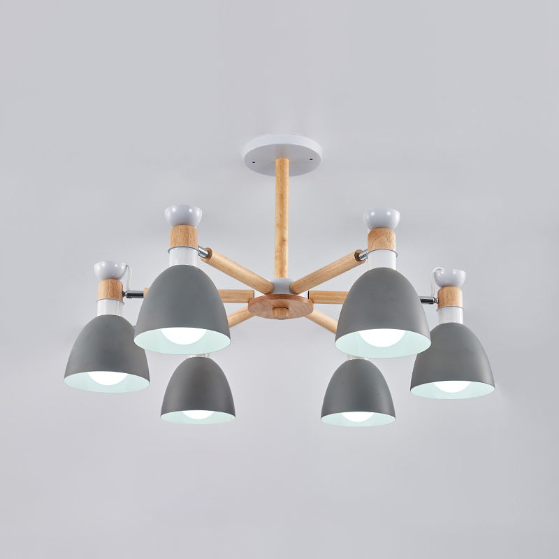 Multi Light Cone Hangende kroonluchter moderne macaron -stijl metalen hangende lamp voor slaapkamer