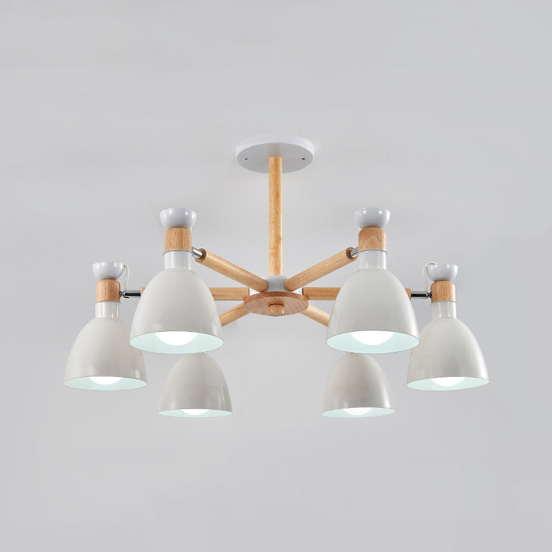 Multi Light Cone Hangende kroonluchter moderne macaron -stijl metalen hangende lamp voor slaapkamer
