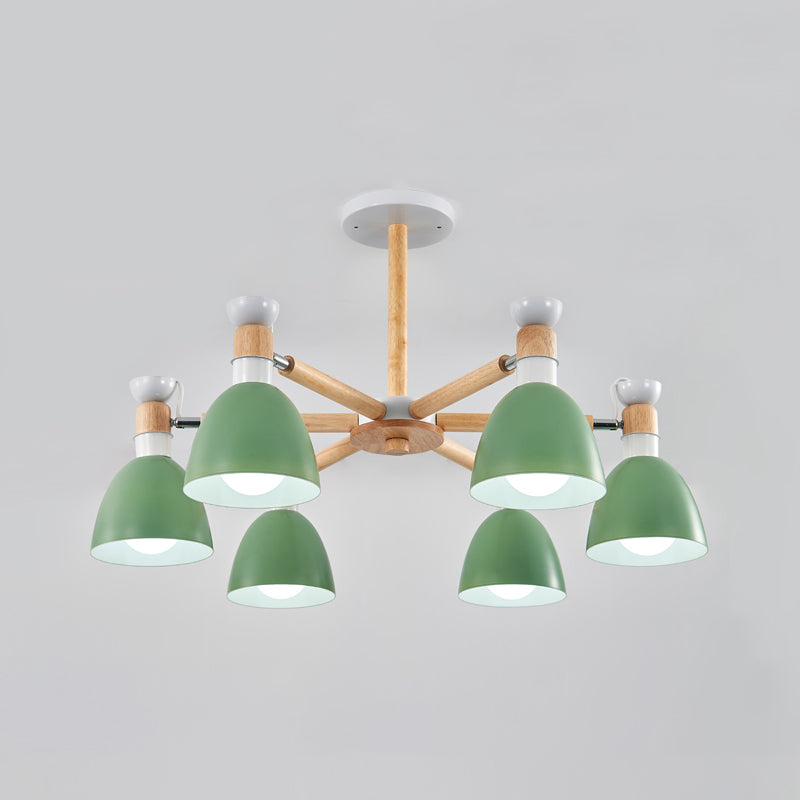 Multi Light Cone Hangende kroonluchter moderne macaron -stijl metalen hangende lamp voor slaapkamer