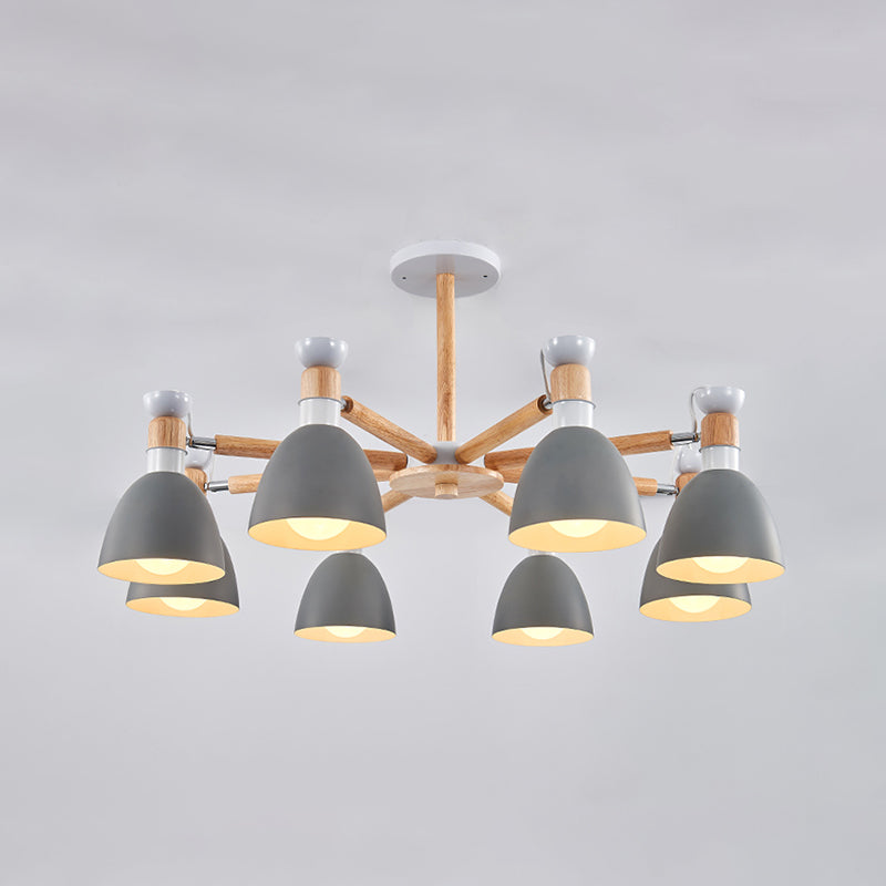 Multi Light Cone Hangende kroonluchter moderne macaron -stijl metalen hangende lamp voor slaapkamer