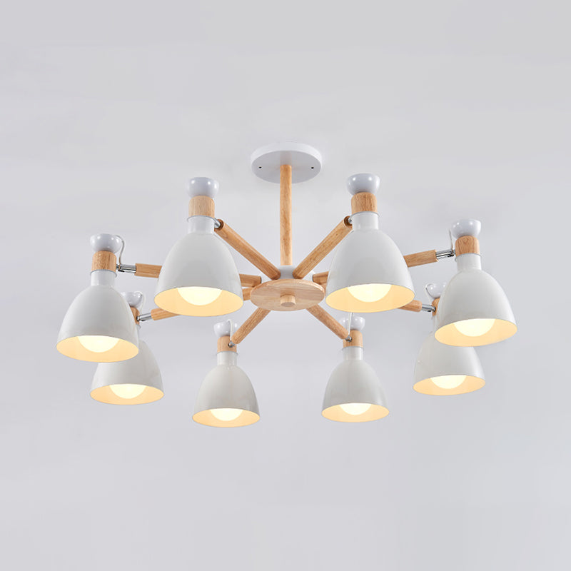 Multi Light Cone Hangende kroonluchter moderne macaron -stijl metalen hangende lamp voor slaapkamer