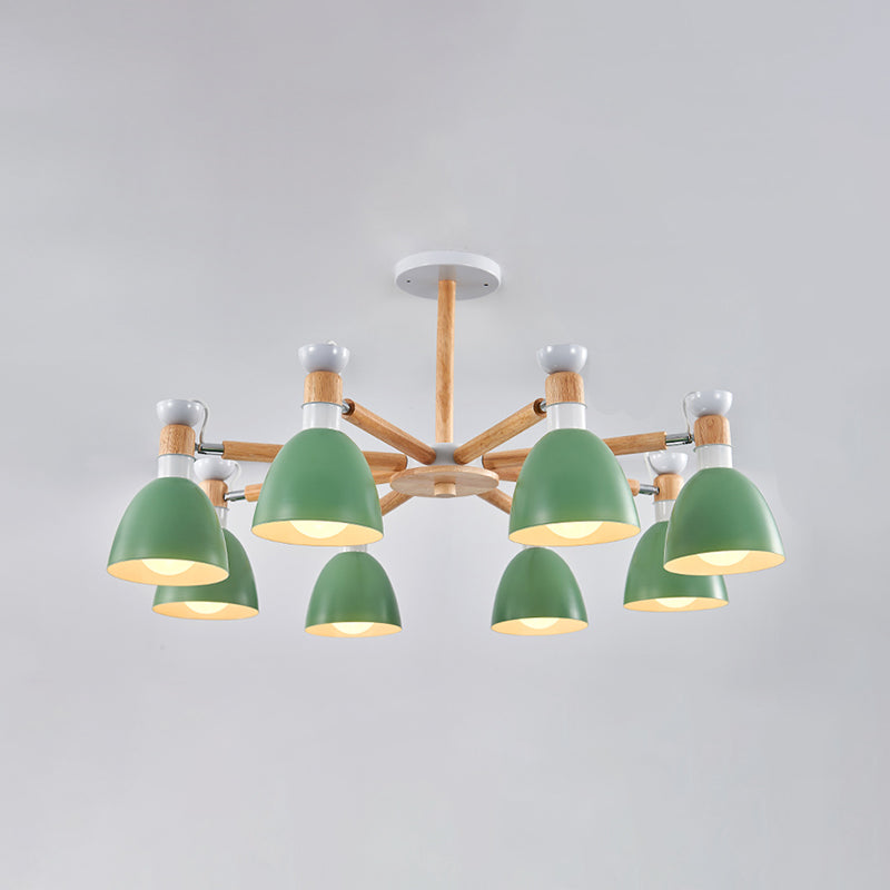 Multi Light Cone Hangende kroonluchter moderne macaron -stijl metalen hangende lamp voor slaapkamer