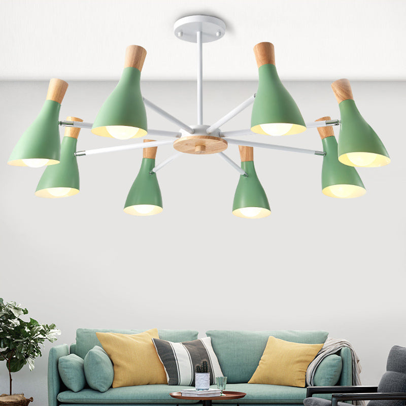 Multi Light Cone Hangende kroonluchter Moderne Macaron Style Metal Hanging Lamp voor restaurant